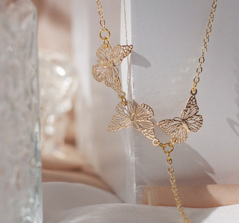 Three Butterflies Necklace