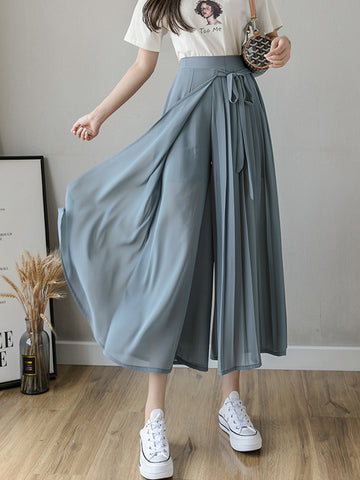 Side Pleated Culotte Trousers